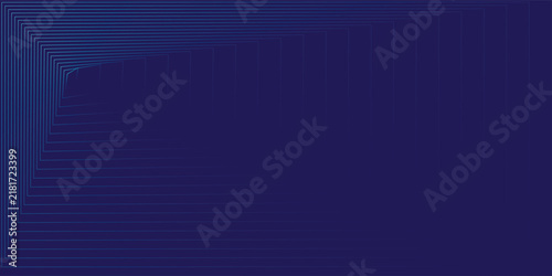 Abstract blue geometric line tunnel with futuristic perspective background dynamic digital concept.