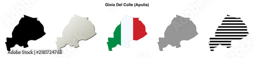 Gioia Del Colle (Apulia) outline map set
