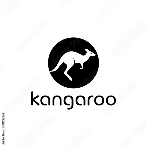 Kangaroo Animal Logo Design Vector Icon, Australian Wildlife Emblem, Minimal Silhouette Symbol for Nature, Travel, Outdoor and Adventure Branding