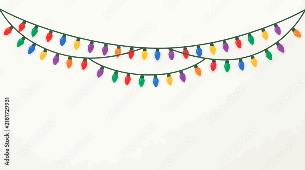 Obraz premium Colorful Hanging String Lights Decorative Outdoor Garland.