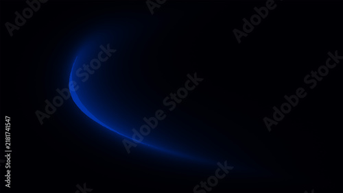 Abstract blue light wave glowing in dark space