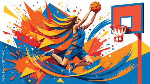 female basketball dunk sport game