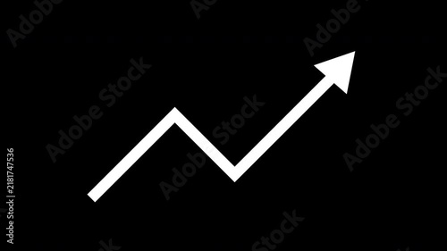 Rising Market Revenue Growth Trend Graph Animation Alpha Channel
