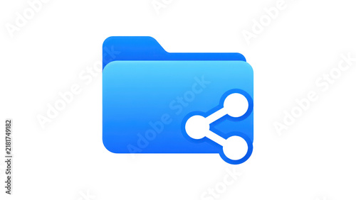 Folder Icon with Share Symbol for Digital Data Management