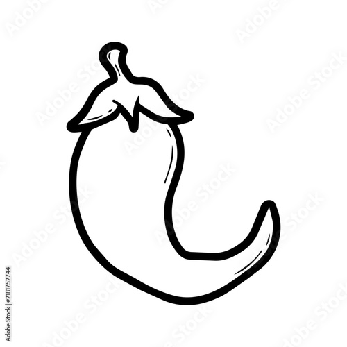 Chili Pepper Doodle Lineart