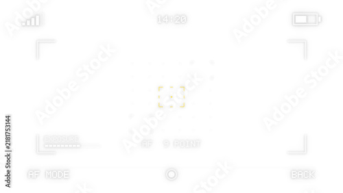 Photography Nine point autofocus camera viewfinder overlay with exposure meter on a transpar