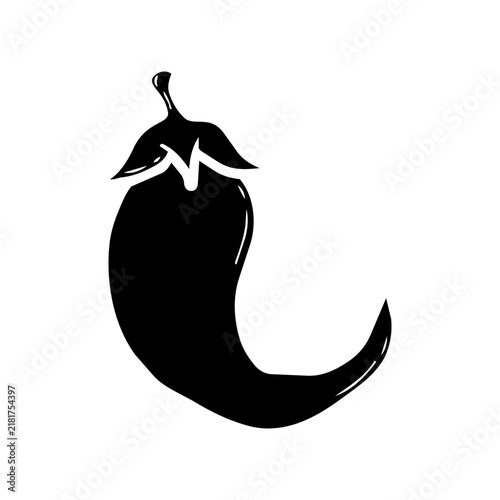 Chili Pepper Doodle Glyph
