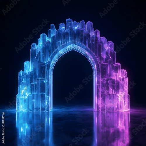 Premium Neon Crystal Gateway with RGB Illumination