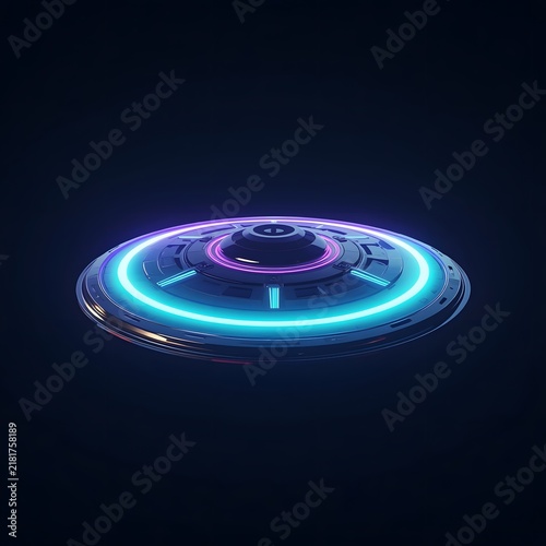 Premium Neon UFO Core with Futuristic Light Ring