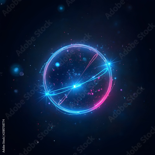 Premium Neon Quantum Sphere with Holographic Energy