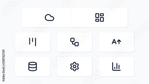 SaaS Cloud Software Platform Web Application Dashboard 8 Vector Icon Set Isolated Background