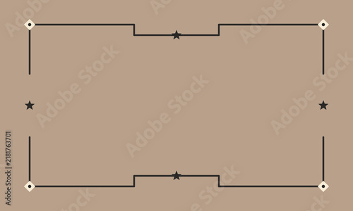 Rustic Western Frame with Stars and Geometric Lines on Tan Background