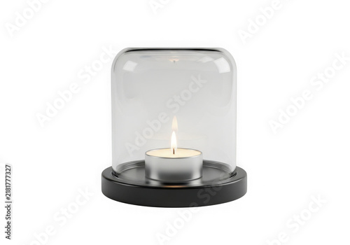 Elegant glass table lamp with a modern cylindrical design and black base
