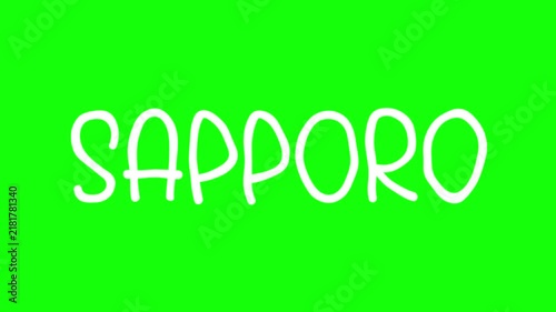 Sapporo Hand Drawn Scribble Overlay with Green Background