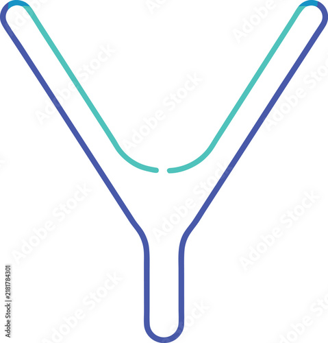 Abstract letter y shape minimalist outline style vector illustration with alphabet typography vector illustration