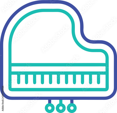 Grand piano musical instrument outline icon vector illustration with instrument keyboard classical vector illustration