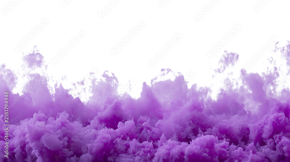 Fototapeta premium Purple smoke clouds isolated on transparent background