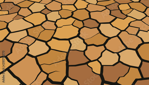 Bild auf Leinwand Vector textured background featuring cracked dry earth pattern