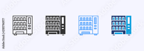 Vending Machine Icon Set Multiple Style Collection Vector Illustration