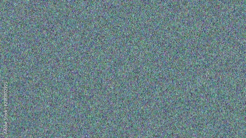 An animated, seamless loop of dense, colorful RGB digital noise. This high-frequency static texture simulates a retro TV 