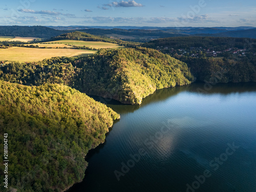 Принти на полотні View of the Vltava river in Czechia photographed from above.