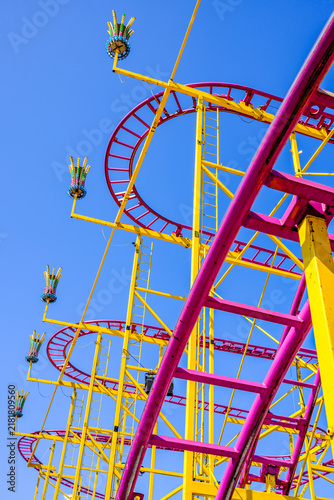 Bild auf Leinwand typical tracks of a rollercoaster