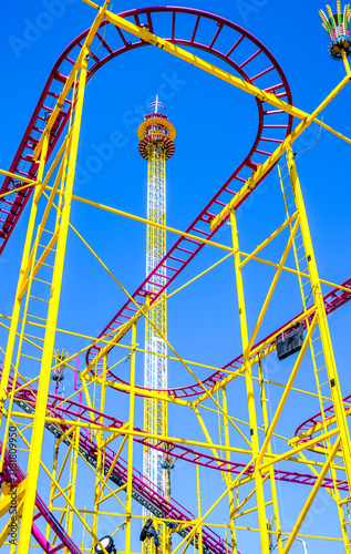 Bild auf Leinwand typical tracks of a rollercoaster