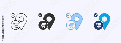 Canvas Print Market Positioning Icon Set Multiple Style Collection Vector Illustration
