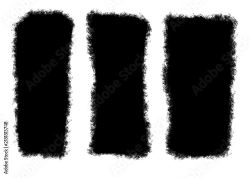 Black torn paper effect in transparent background. Thick columns