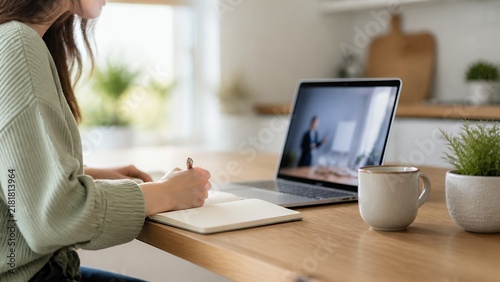 Plakat Remote Webinar Study At Kitchen Table