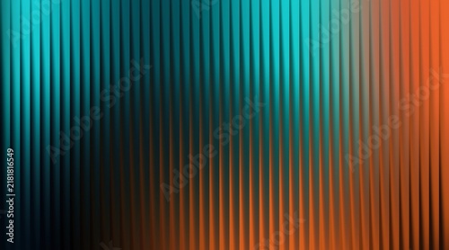 Abstract vertical lines background with teal and orange gradient color transition