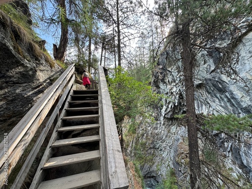 The Gorner gorge or Gorner Canyon on the Gornera stream, Zermatt (Valais, Switzerland) - Die Gornerschlucht oder Gorner Schlucht am Gornera-Bach, Zermatt (Wallis, Schweiz) - Les Gorges du Gorner