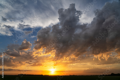 Dramatic sunset after the storm