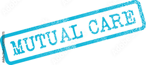 Blue Mutual Care Stamp Impression for Community Support and Collective Well Being Initiatives