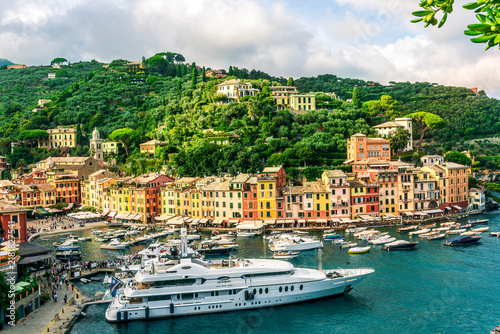 Konstfotografi beautiful landscape of luxury resort Portofino in Luguria , Italy