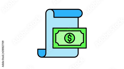 Online payment icon colored animation isolated on white background