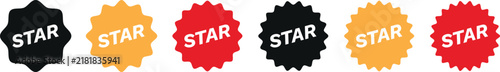 Star Badge Collection with Colorful Starburst Labels