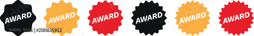 Award Badge Collection with Colorful Starburst Labels