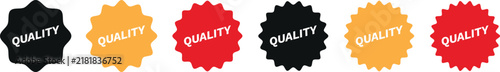 Quality Badge Collection with Colorful Starburst Labels