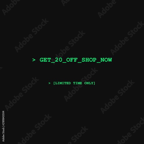 Get 20% Off Shop Now Promotional Banner Illustration