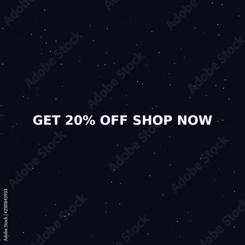 Get 20% Off Shop Now Promotional Banner Illustration