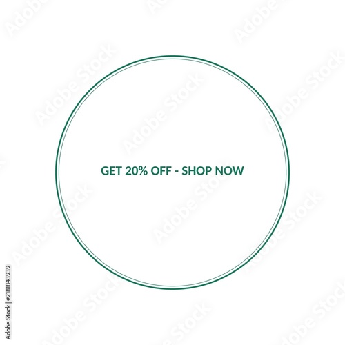Get 20% Off Shop Now Promotional Banner Illustration