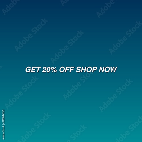 Get 20% Off Shop Now Promotional Banner Illustration