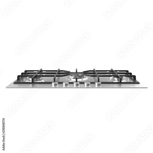 Obraz na płótnie Five Burner Stainless Steel Gas Hob Front View