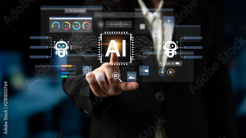 Принти на полотні AI assistant connects prompt generation, chatbots and workflow automation across tools and analytics