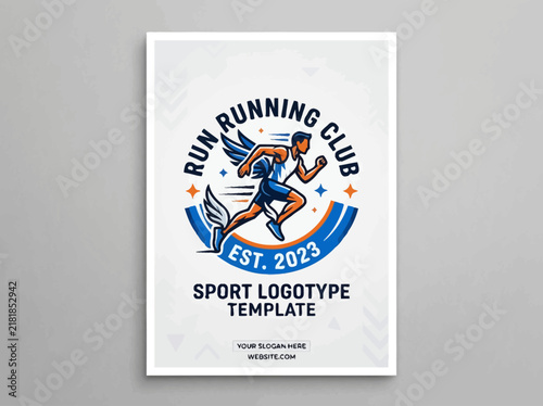Dynamic Winged Runner Logo Template For Sport And Fitness Clubs