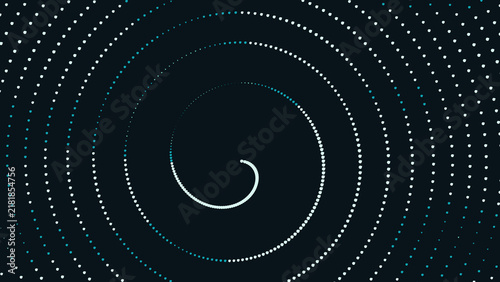 White dotted spiral background, on dark surface, minimalist circular vortex, pattern, simple geometric, radial arrangement of, glowing points