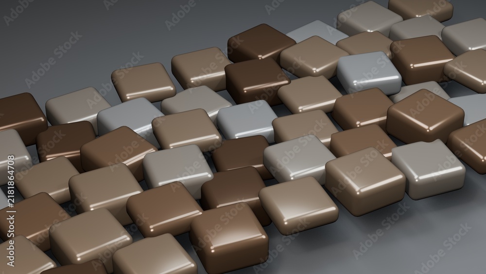 Fototapeta premium Grid of brown and gray rounded squares