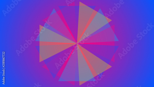Bild auf Leinwand Geometric abstract design with vibrant triangles illustration