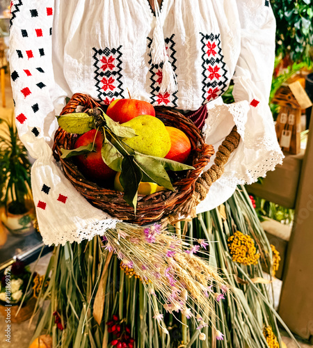 Traditional Romanian autumn harvest costume